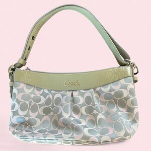 Coach Mint Green and Soft Pink Shoulder Bag